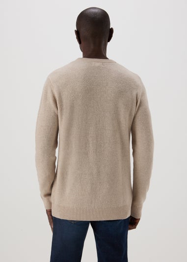 Lincoln Ecru Lambswool Crew Neck Jumper