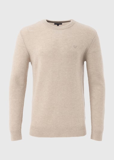 Lincoln Ecru Lambswool Crew Neck Jumper