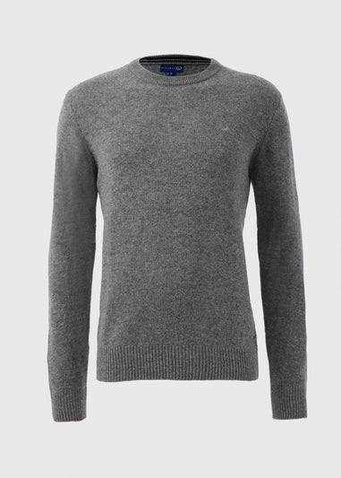 Lincoln Grey Lambswool Crew Neck Jumper