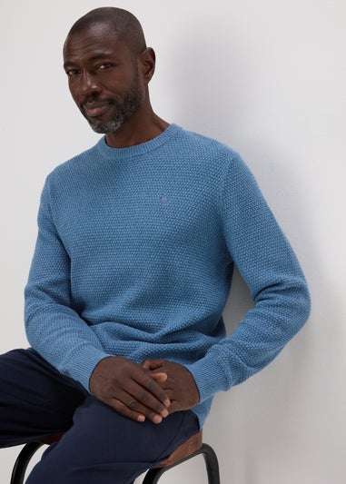 Lincoln Blue Crew Neck Knit Jumper