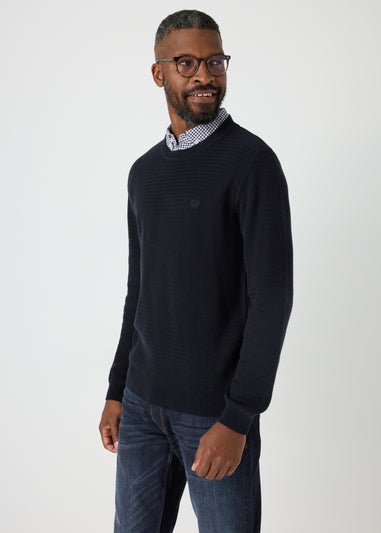 Lincoln Navy Knit Mock Jumper