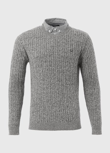 Lincoln Grey Cable Knit Jumper