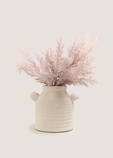 Lilac Faux Dried Arrangement In Double Hand Vase (13.5cm x 13.5cm x 25cm)