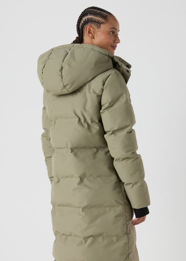 Khaki Technical Long Padded Coat