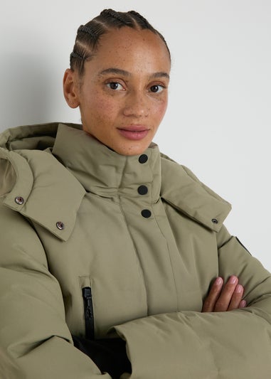 Khaki Technical Long Padded Coat