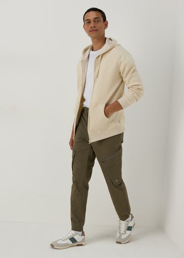 Khaki Zip Cargo Trousers