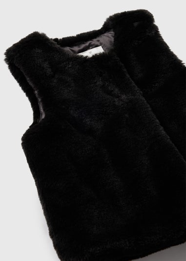 Girls Black Fur Gilet (1-7yrs)