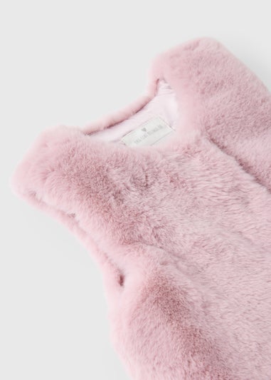 Girls Pink Faux Fur Gilet (1-7yrs)