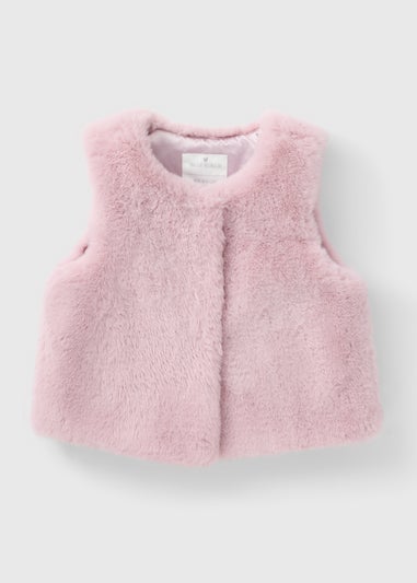 Girls Pink Faux Fur Gilet (1-7yrs)