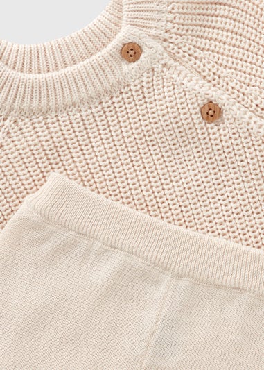 Baby Ecru Rib Knit Jumper & Jogging Bottoms Set (Newborn-23mths)