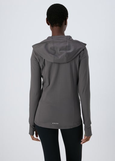 Charcoal Hooded Zip Up Jacket