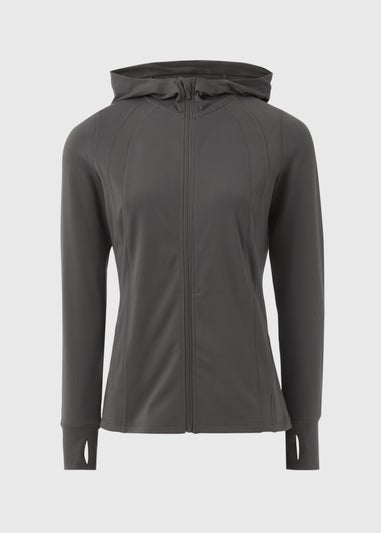 Charcoal Hooded Zip Up Jacket