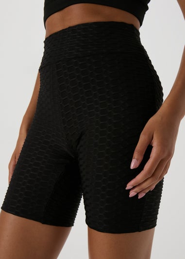 Souluxe Ruched Black Cycling Shorts