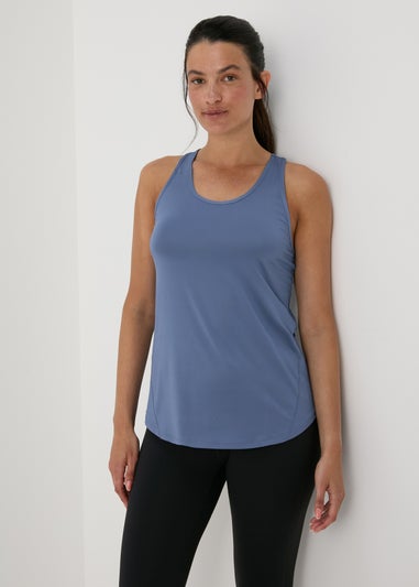 Souluxe Blue Mesh Detail Vest Top