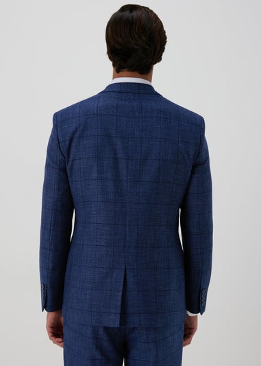 Taylor & Wright Chatsworth Navy Check Tailored Suit Jacket