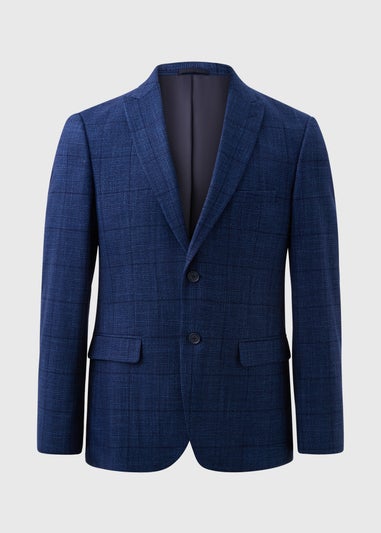 Taylor & Wright Chatsworth Navy Check Tailored Suit Jacket