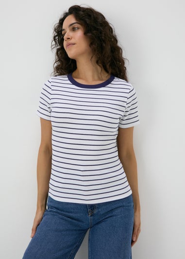 Navy Stripe Ribbed T-Shirt