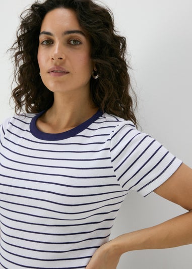 Navy Stripe Ribbed T-Shirt