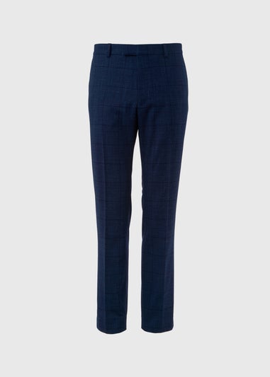 Taylor & Wright Navy Check Chatsworth Tailored Trousers