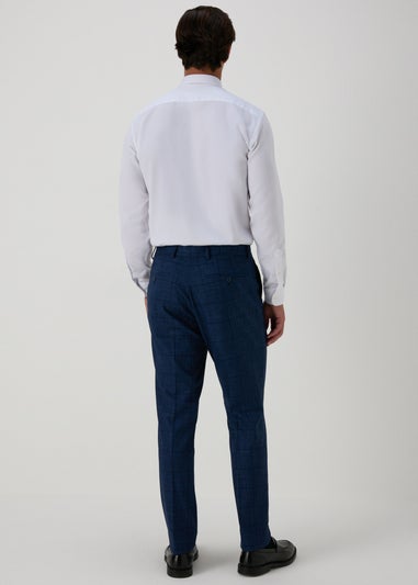 Taylor & Wright Navy Check Chatsworth Tailored Trousers