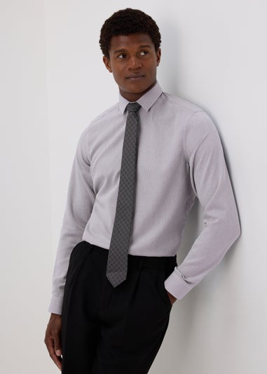 Taylor & Wright Grey Geometric Slim Fit Shirt & Tie Set