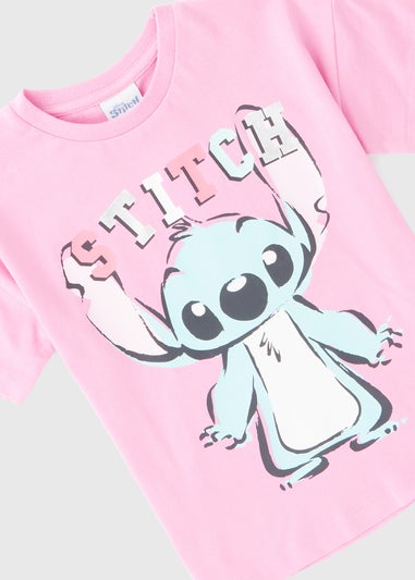 Disney Kids Pink Stitch T-shirt (1-7yrs)