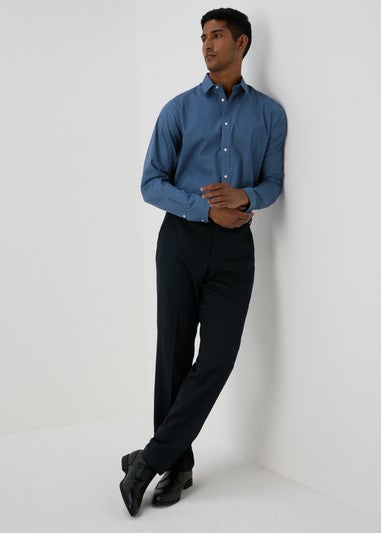 Taylor & Wright Navy Polka Dot Slim Fit Shirt