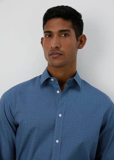 Taylor & Wright Navy Polka Dot Slim Fit Shirt