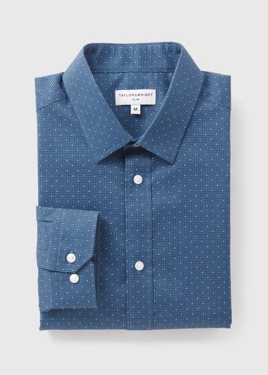 Taylor & Wright Navy Polka Dot Slim Fit Shirt