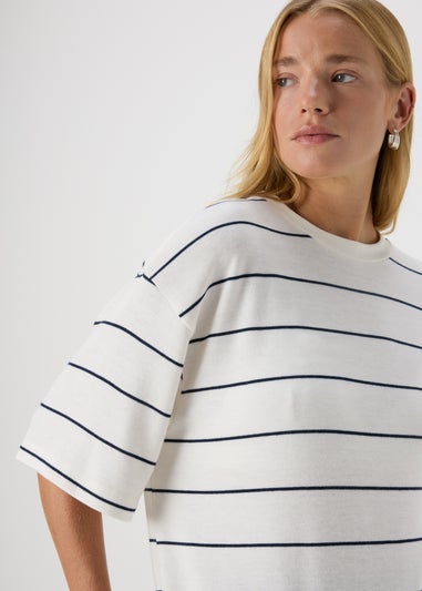 Cream Stripe Soft T-Shirt