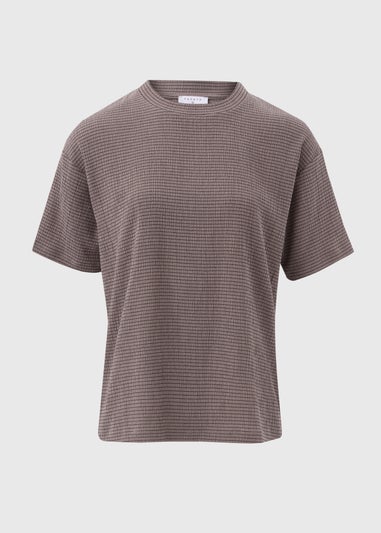 Taupe Textured Co Ord T-Shirt