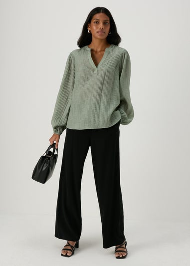 Green Textured Blouse