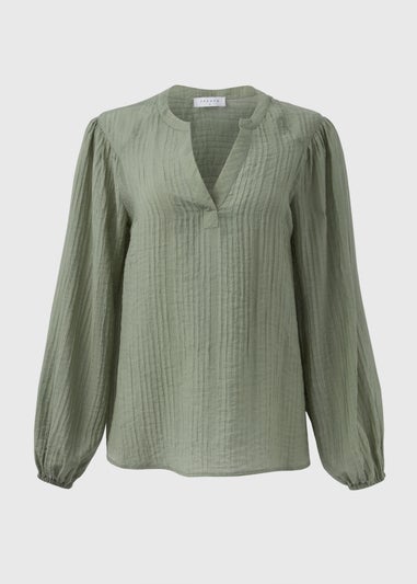 Green Textured Blouse