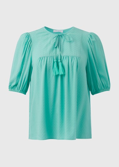 Turquoise Dobby Blouse