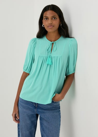 Turquoise Dobby Blouse