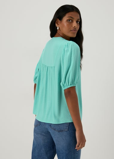 Turquoise Dobby Blouse