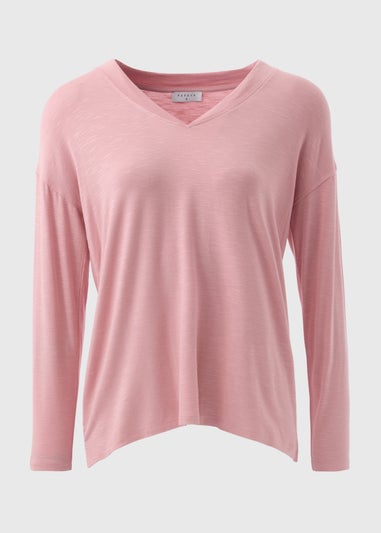 Pink V Neck Top