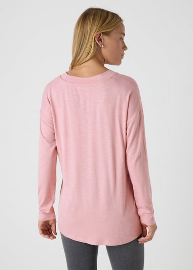 Pink V Neck Top