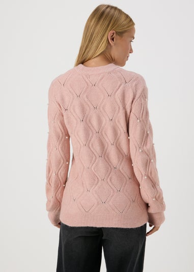 Pink Pearl Embellished Jumper