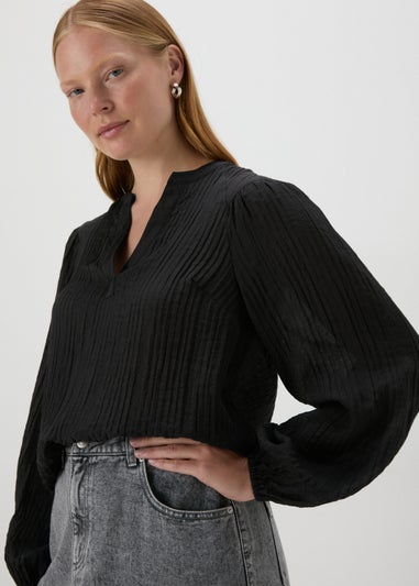 Black Textured Blouse