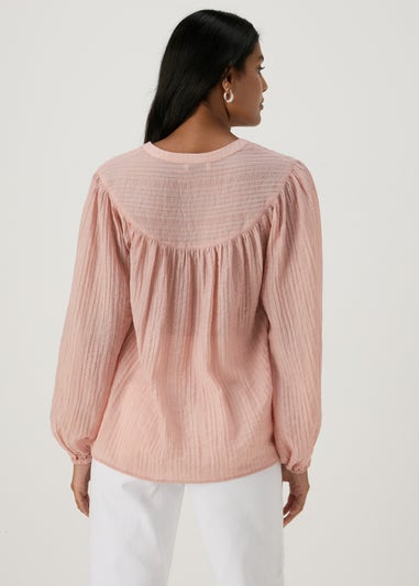 Pink Textured Blouse