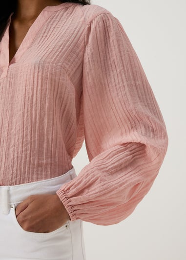 Pink Textured Blouse