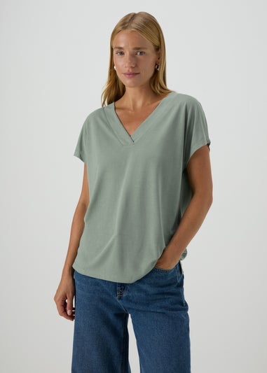 Green V Neck T-Shirt