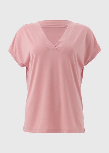 Pink V Neck T-Shirt