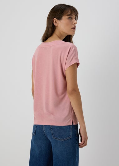 Pink V Neck T-Shirt