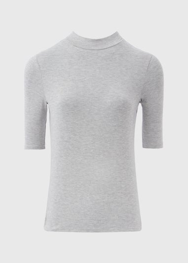 Grey High Neck T-Shirt