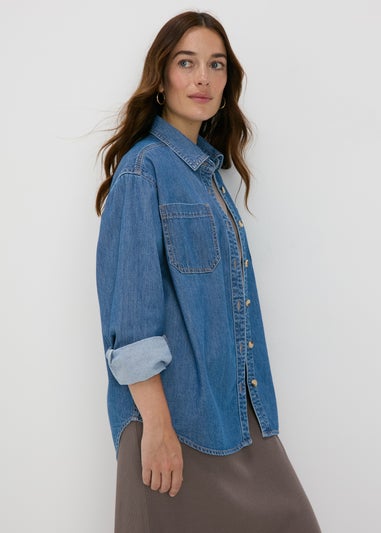 Mid Wash Denim Shirt