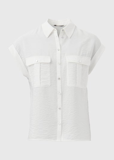 Et Vous White Double Pocket Shirt