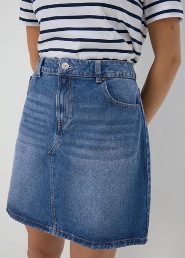 Denim Mid Wash Mini Skirt