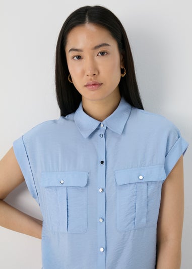 Et Vous Blue Double Pocket Shirt